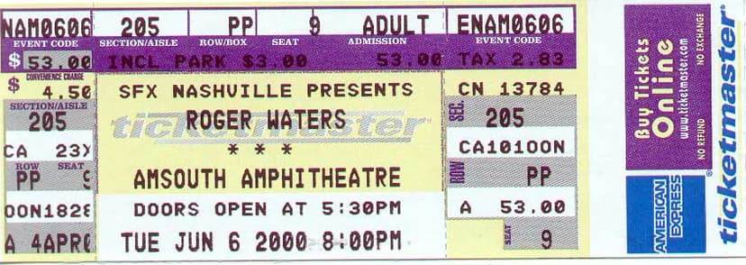 Ticket for Roger Waters Gig